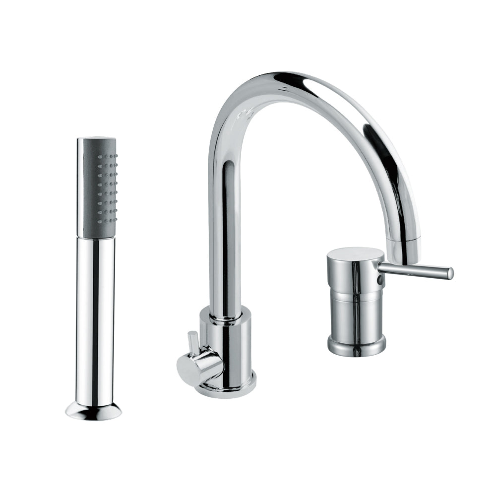 Robinet de baignoire fixation sur plage 099 en laiton chromé collection Erymanthe