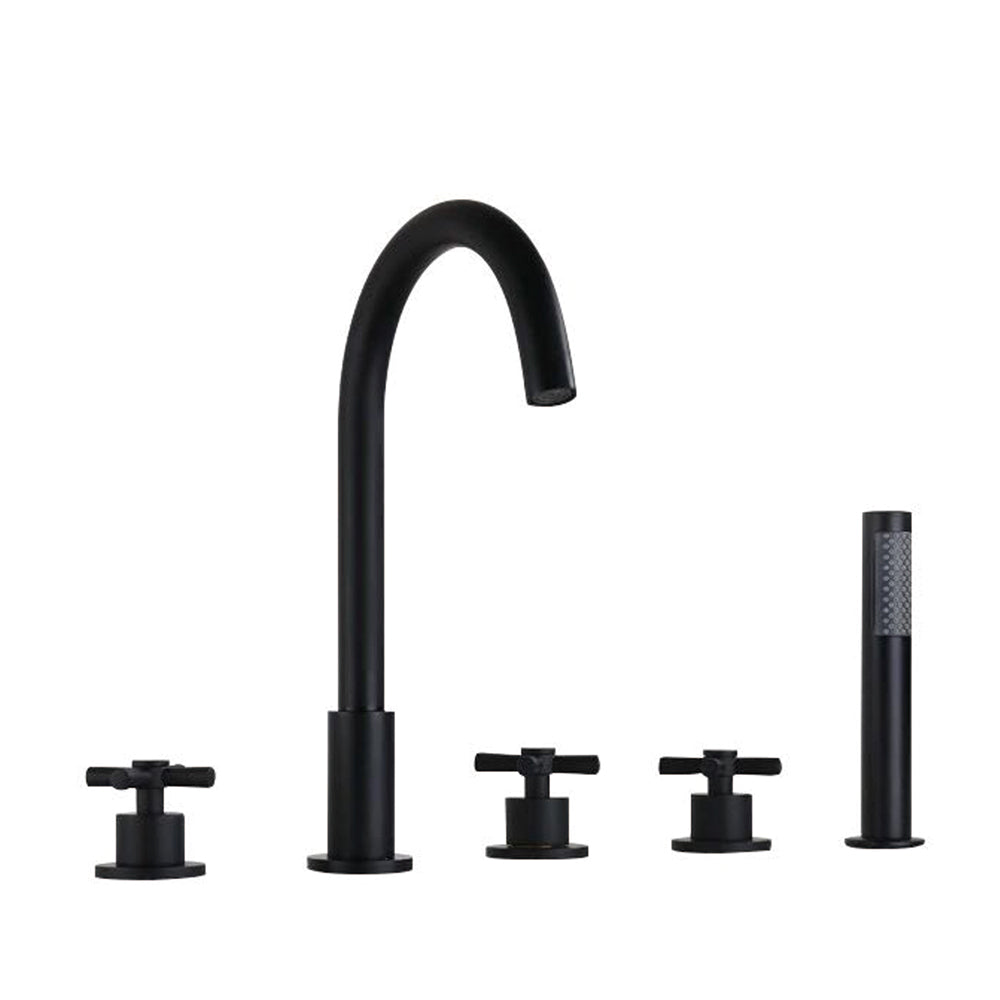 Robinet de baignoire fixation sur plage 01209 en laiton noir collection Céphise