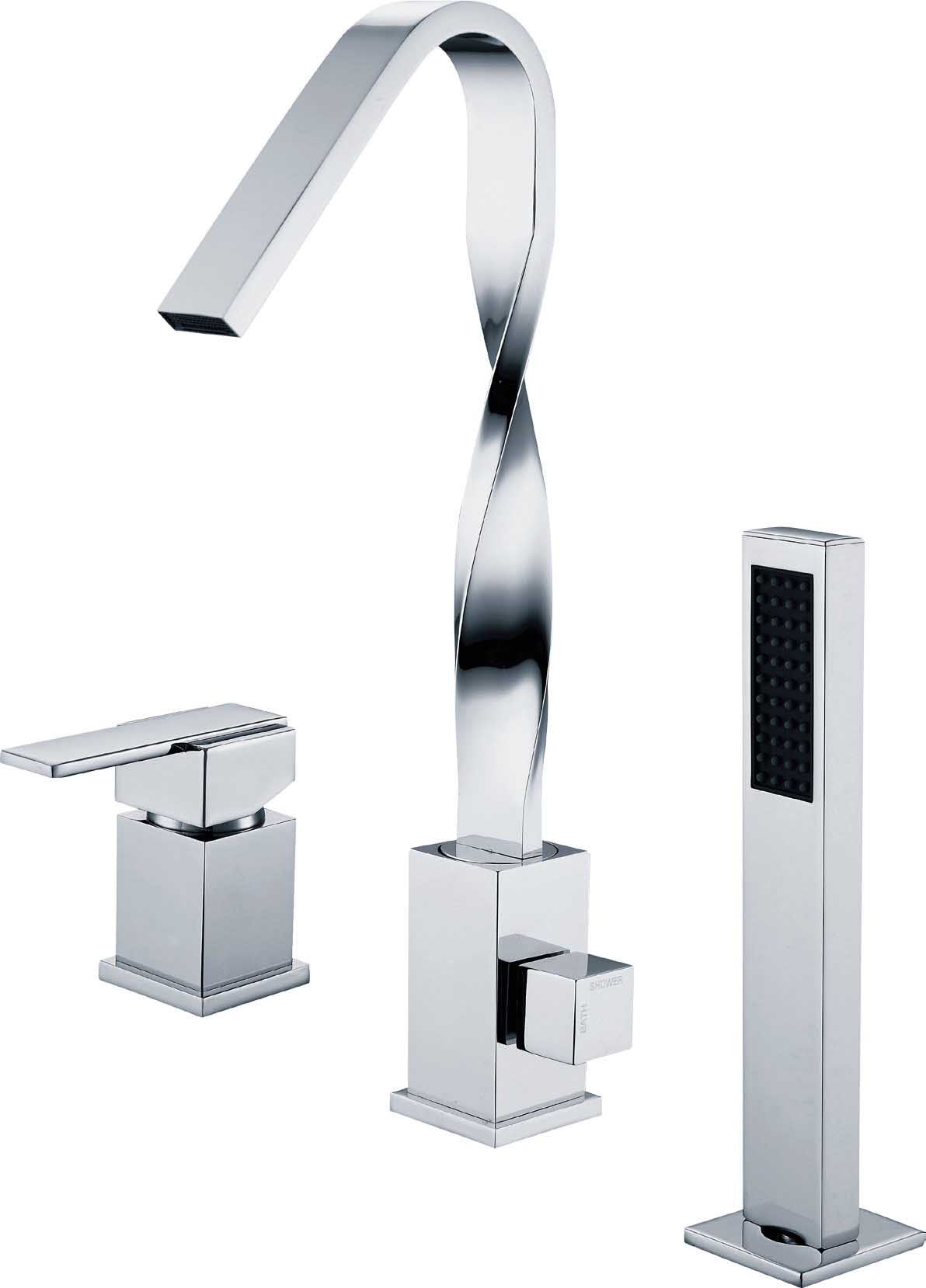 Robinet de baignoire à fixation sur plage 013 en laiton chromé collection Enipée