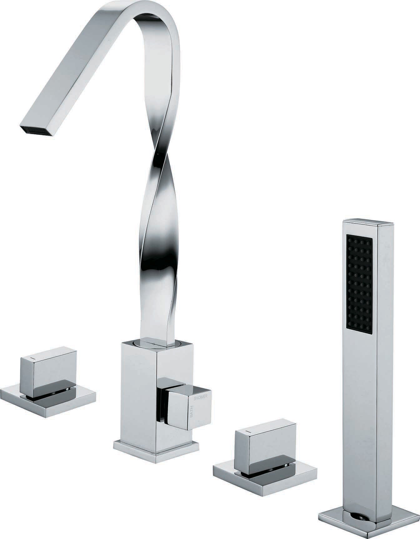 Robinet de baignoire à fixation sur plage en laiton 097 chromé collection Enipée