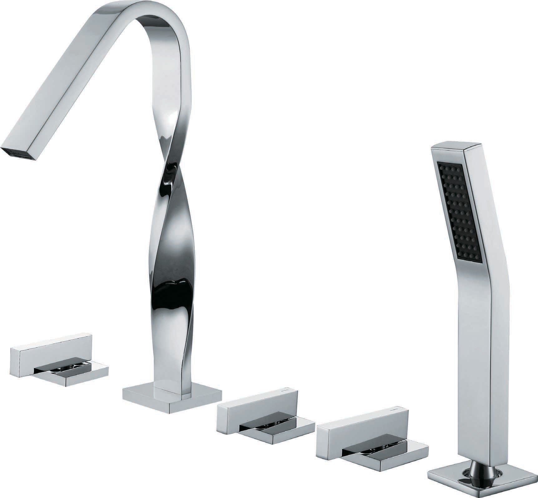 Robinet de baignoire fixation sur plage 012 en laiton chromé collection Enipée