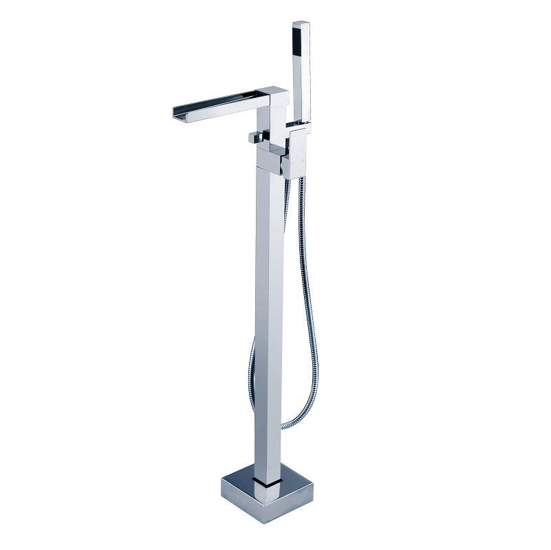 Robinet de baignoire au sol 008 en laiton chromé collection Enipée