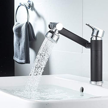 ROBINET DE LAVABO À TÊTE MODULABLE 094 NOIR ET chromé