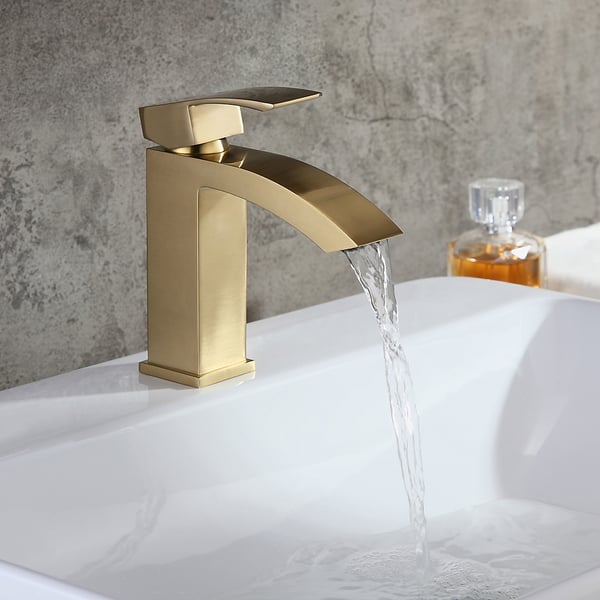 Robinet de Lavabo sur plage Doré Brossé — Robinet Lavabo HUDOR