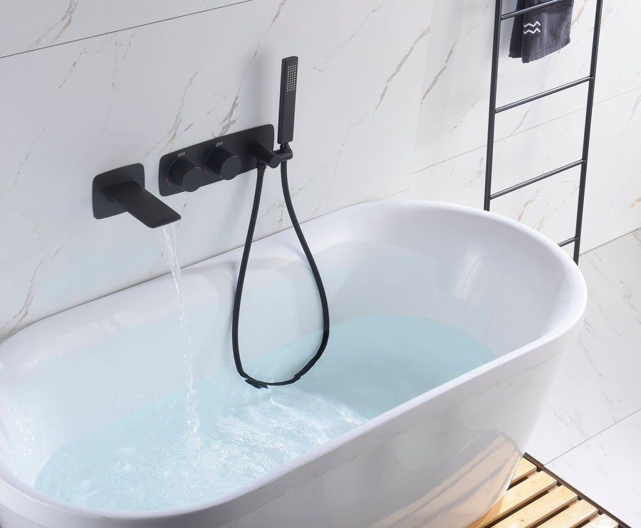 Robinet de baignoire mural 088 en laiton gun black collection Pernesse