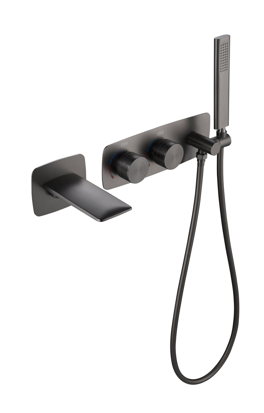 Robinet de baignoire mural 088 en laiton gun black collection Pernesse