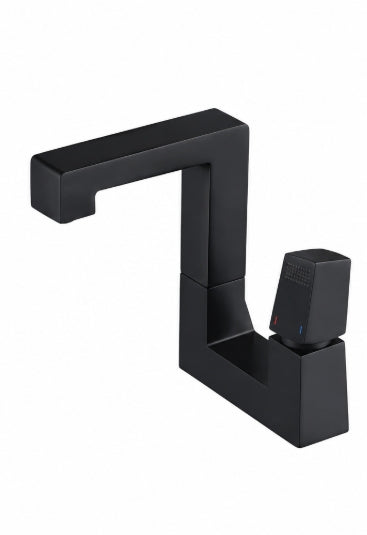 Robinet Lavabo sur Plage Noir Mat — Design Contemporain HUDOR