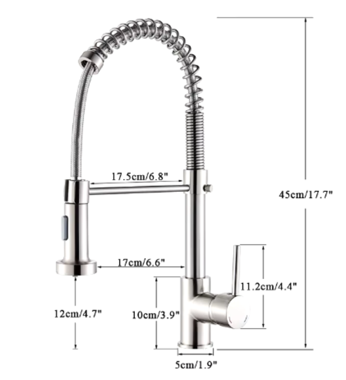 Erymanthe collection 810 chrome kitchen faucet with removable head