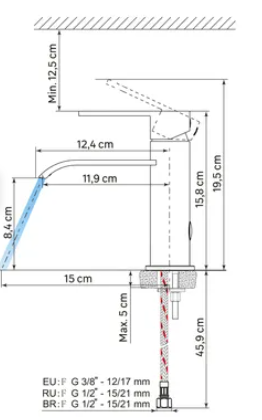 ROBINET DE LAVABO SUR PLAGE 03 EN LAITON CHROMÉ COLLECTION ENIPEE
