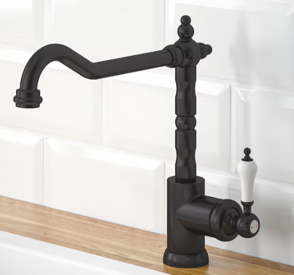 Robinet de cuisine en laiton 025 en laiton black collection Céphise