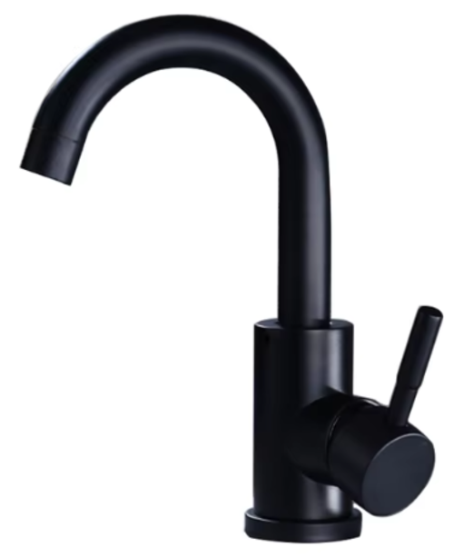 ROBINET DE LAVABO SUR PLAGE EN LAITON NOIR MAT COLLECTION CEPHISE