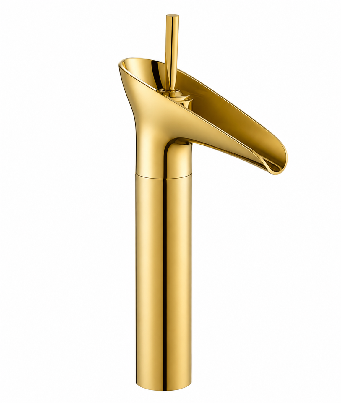 Robinet de Lavabo surélevé Toho Doré Brossé — Design Contemporain HUDOR