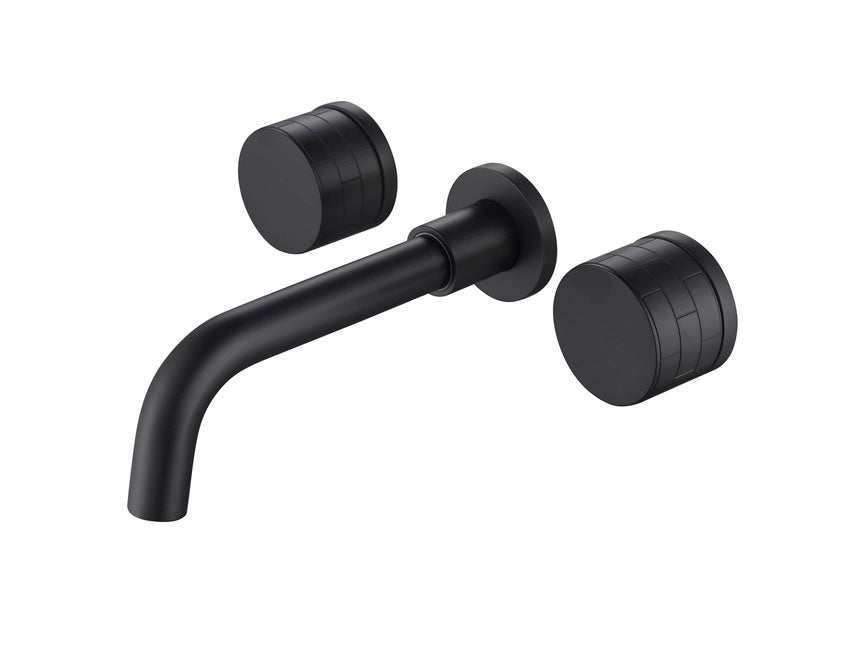 Grifo de lavabo de pared 052 de latón negro de la colección Céphise