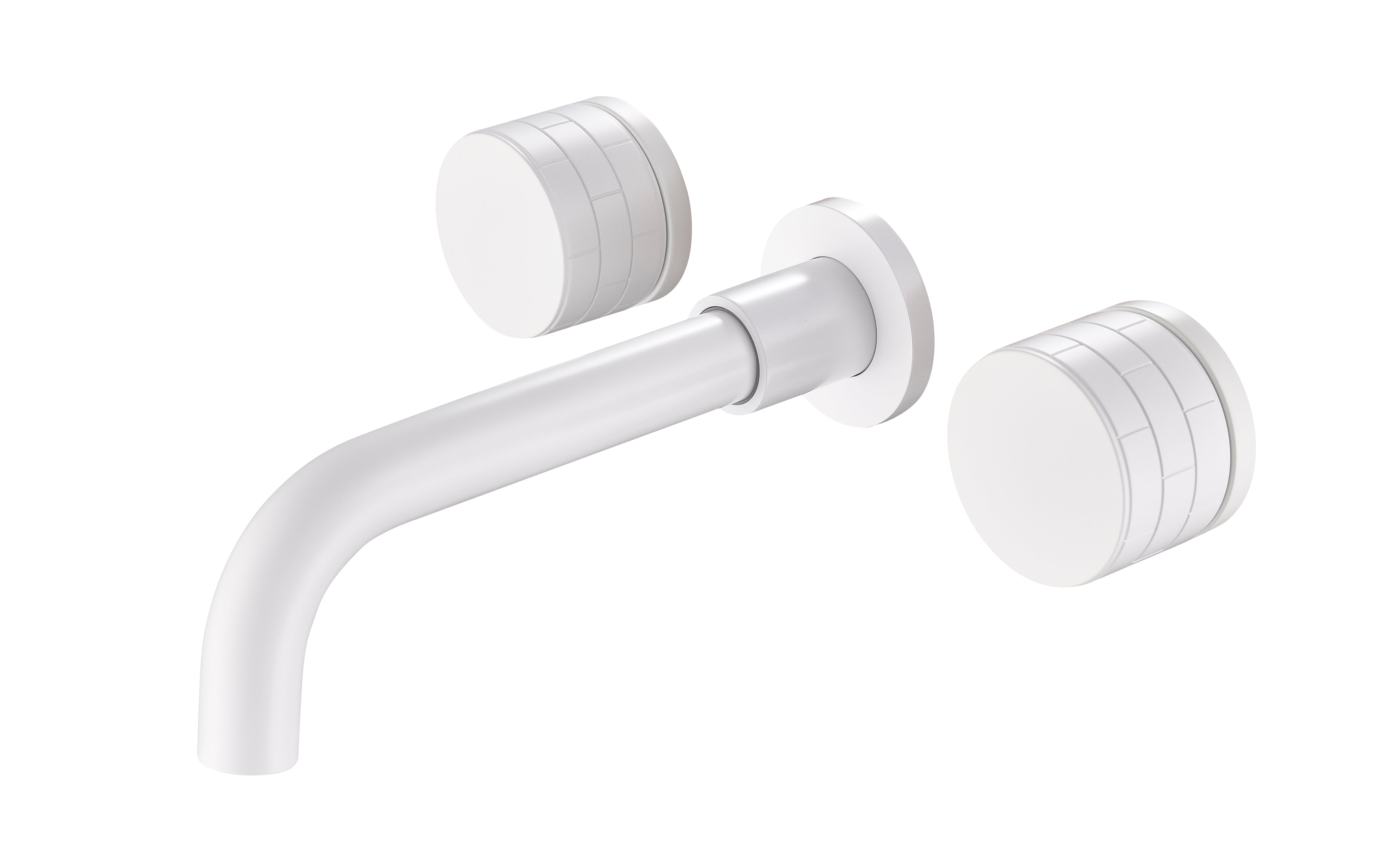 Grifo de lavabo de pared 052 en latón blanco de la colección Argolid