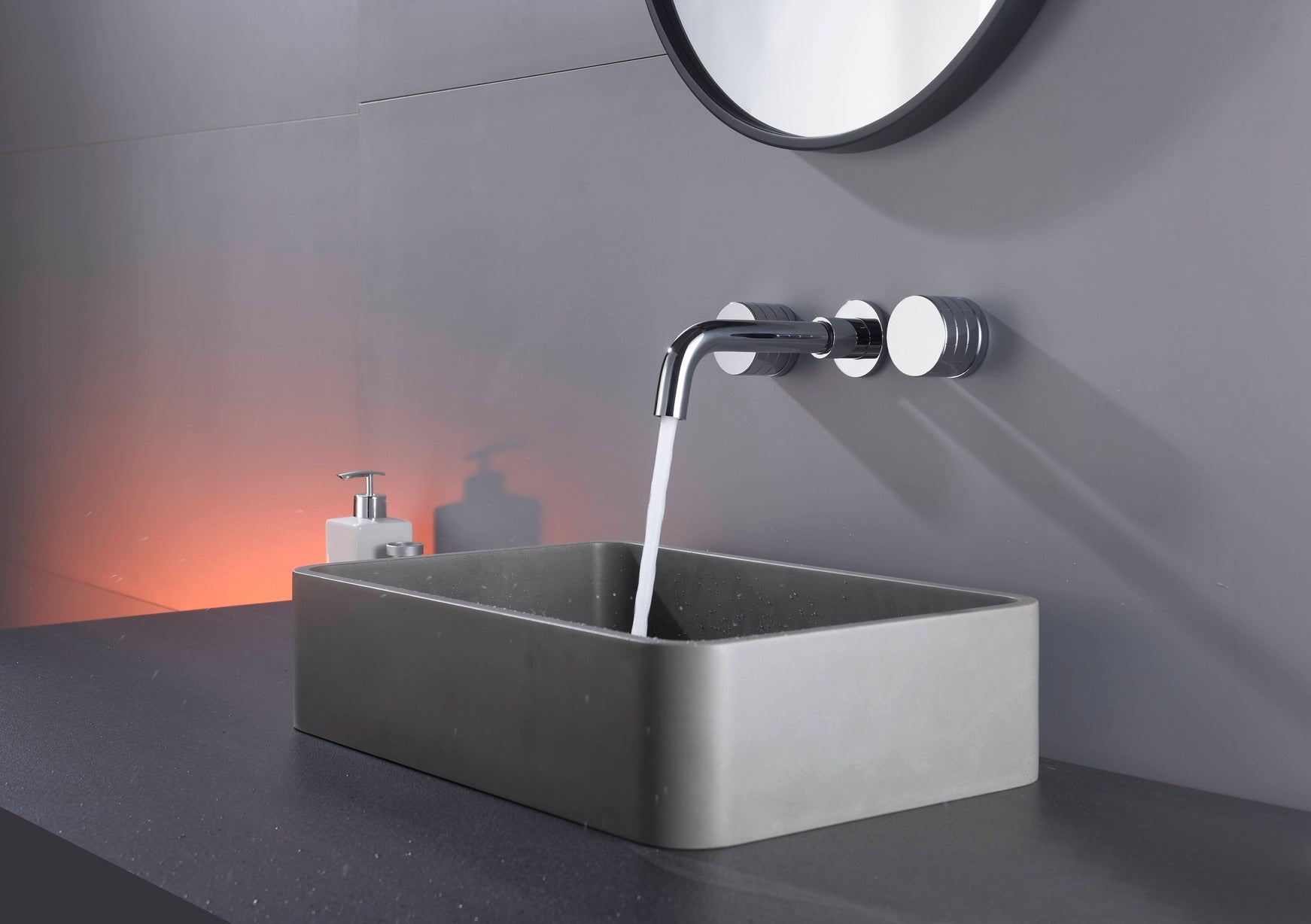 Grifo de lavabo de pared colección Erymanthe 052 en latón cromado