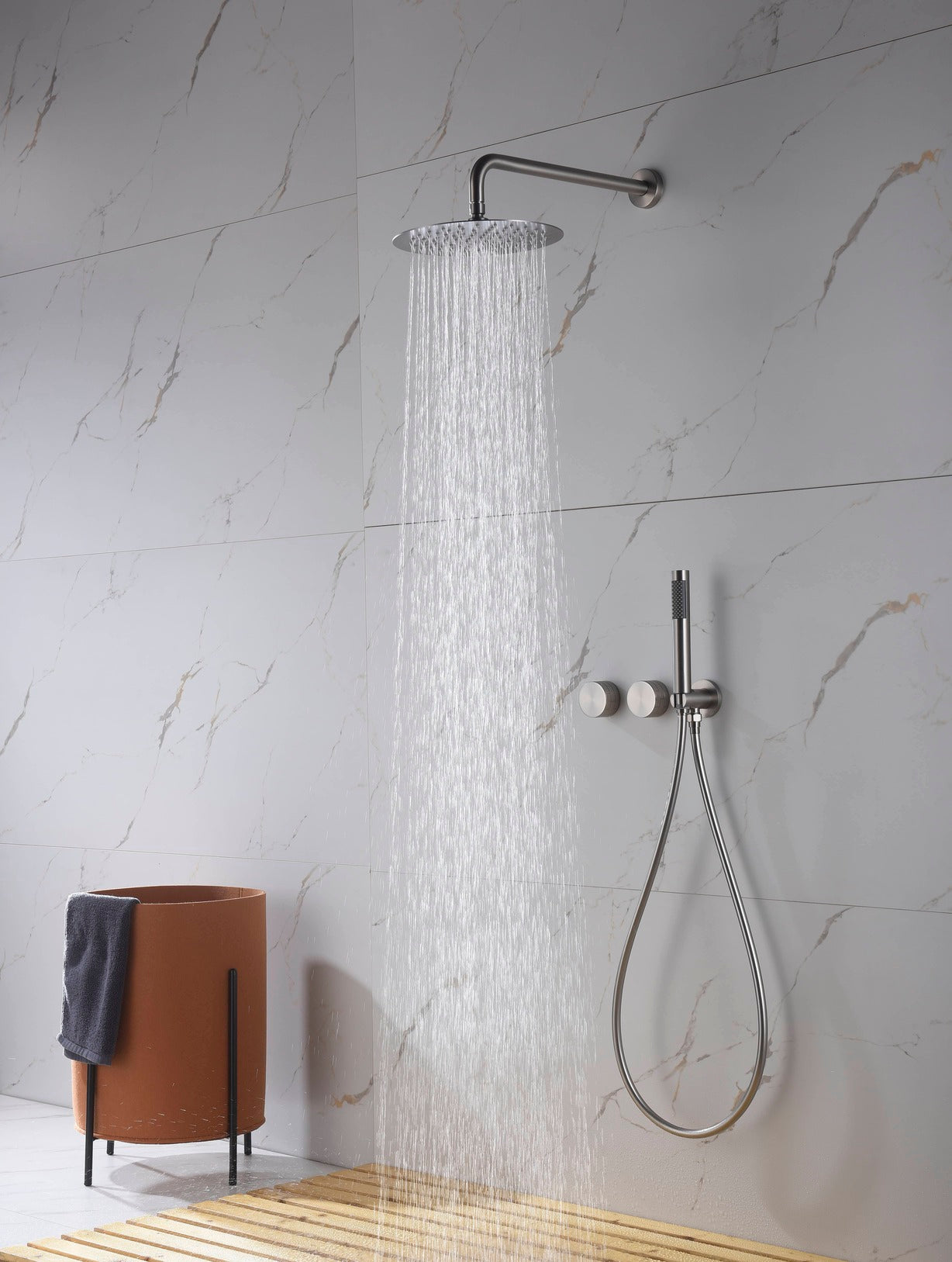 COMPOSITION DE DOUCHE SC54 EN LAITON NICKEL BROSSÉE COLLECTION Eas
