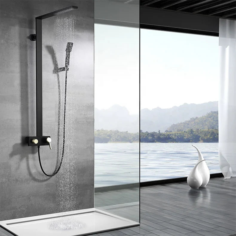 Colonne de Douche Noir Mat HUDOR — détail