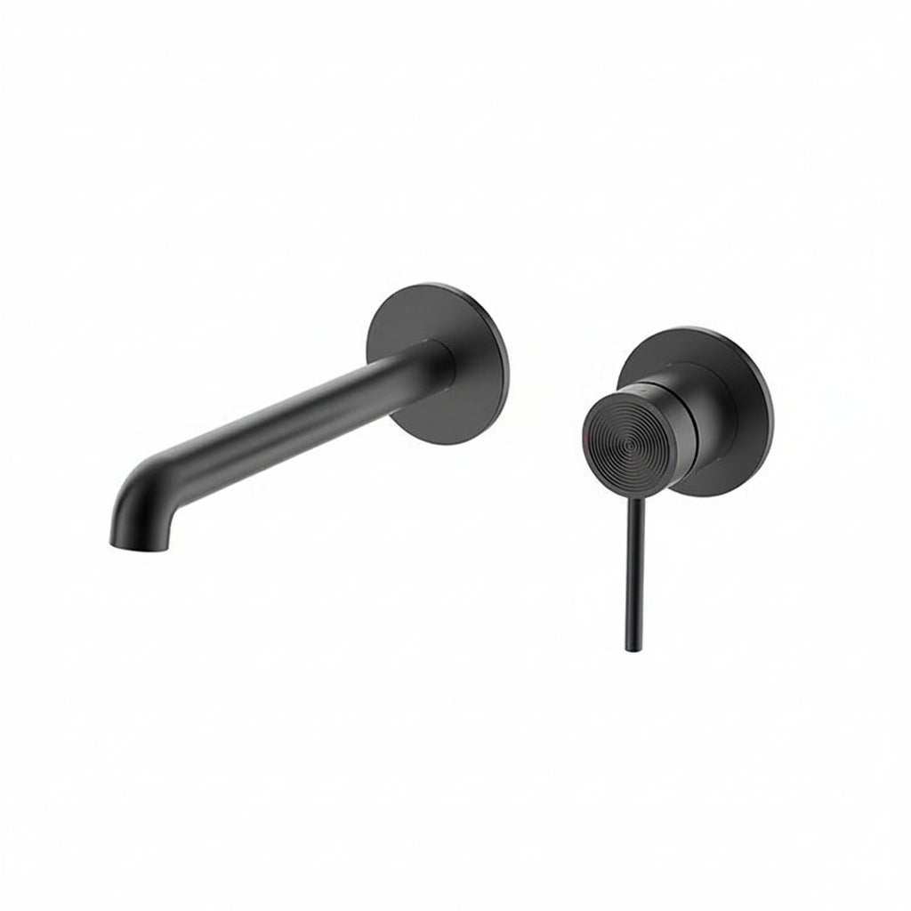 Robinet Lavabo Mural Essential Noir Mat | HUDOR – L'Élégance Contemporaine