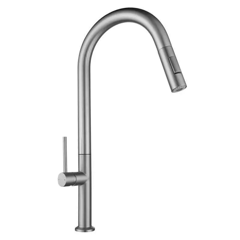 Robinet de cuisine 0034 en Laiton massif Doré Brossé collection Scamandre