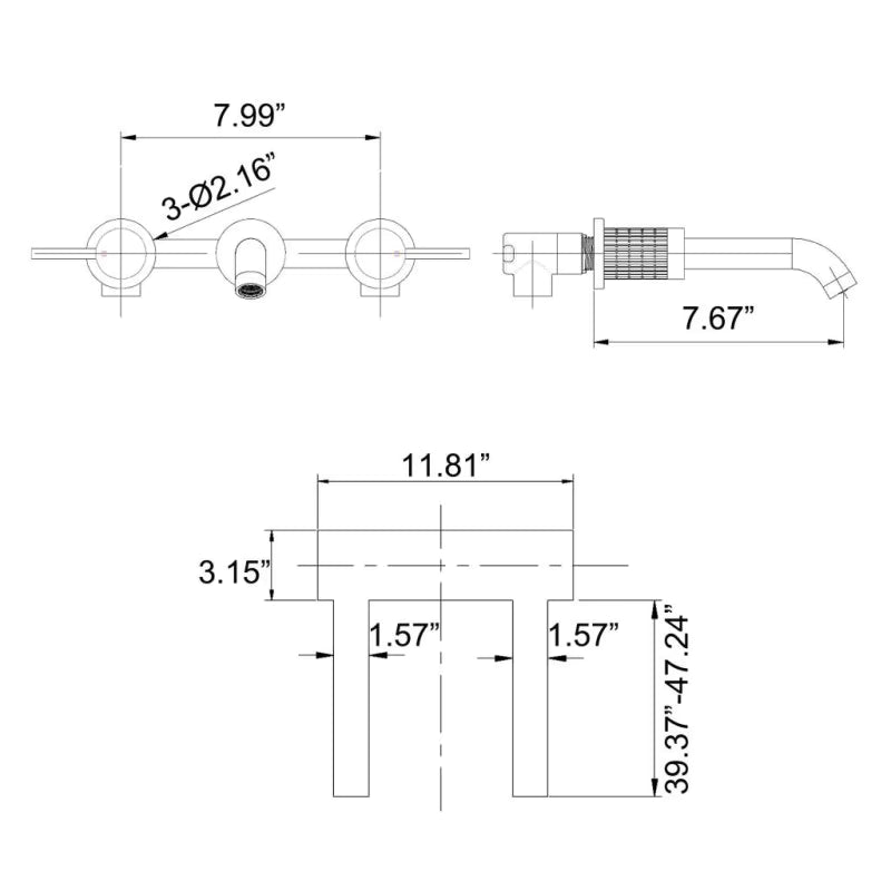 HUDOR 200001 - Robinet Lavabo Doré Brossé 3 Trous | Élégance & Durabilité