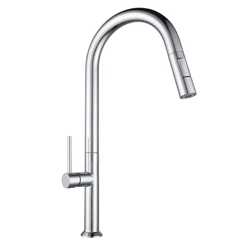 Robinet de cuisine 0034 en Laiton massif Doré Brossé collection Scamandre