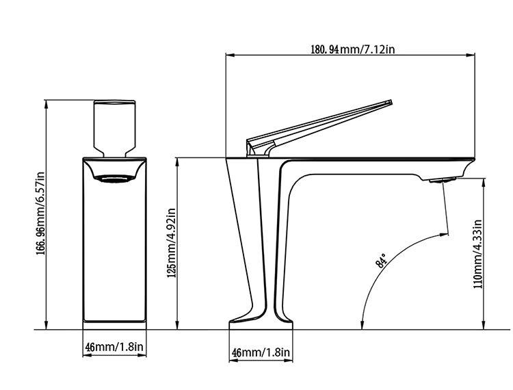 Robinet de lavabo sur plage Doré Brossé