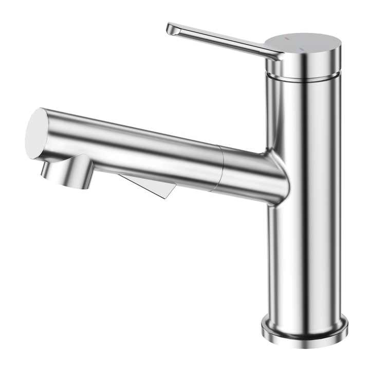 Robinet Lavabo Nickel Brossé HUDOR — détail