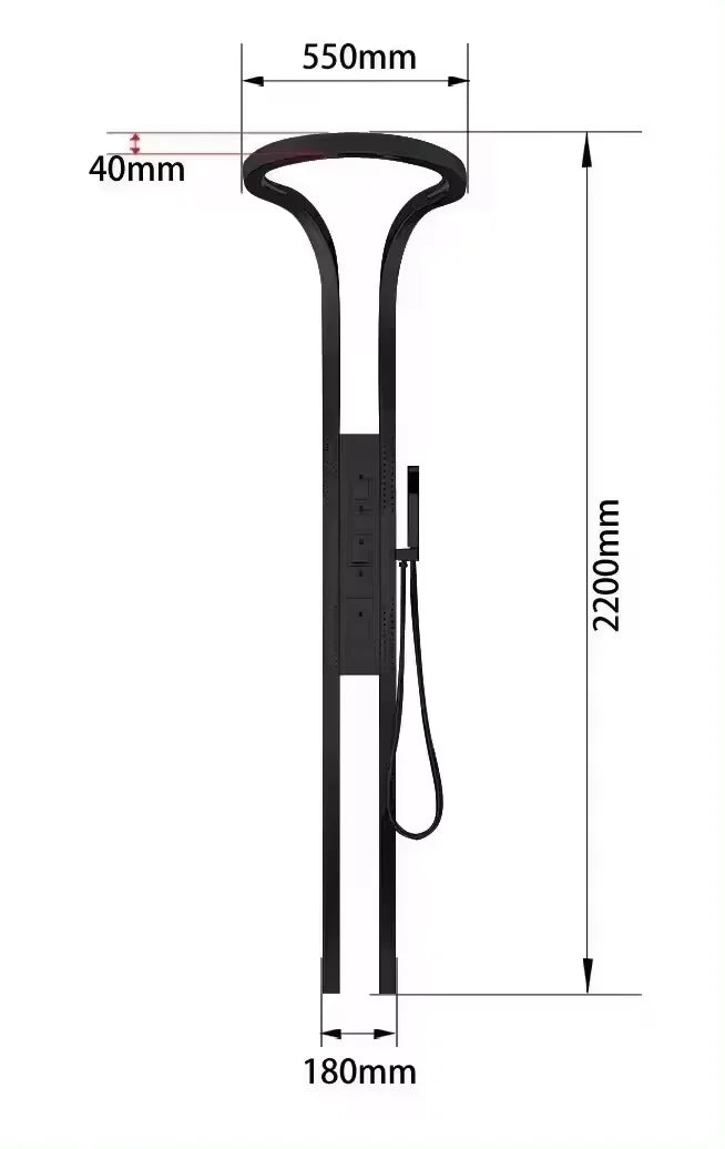 Colonne de Douche Noir Mat HUDOR — vue principale