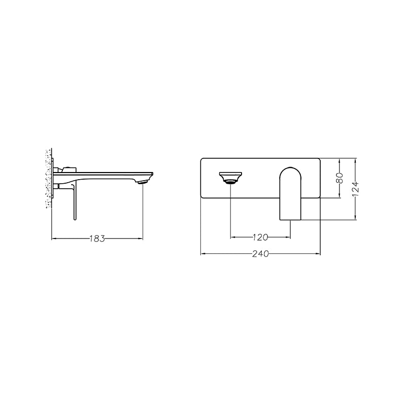 Robinet de Lavabo Mural Gunmetal — L'Élégance HUDOR