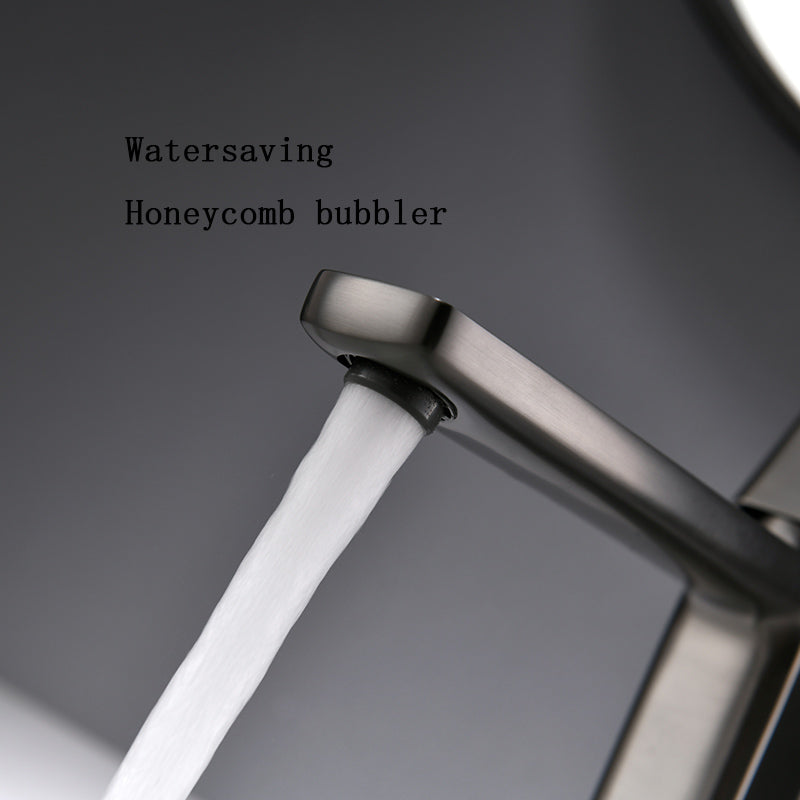 Robinet Lavabo sur plage Design Angulaire Gunmetal — HUDOR