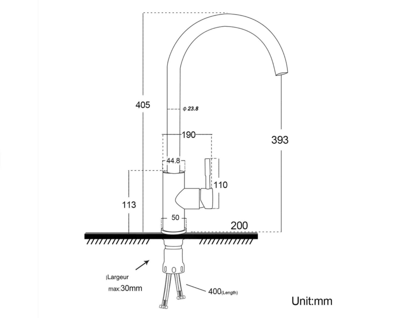 KF811BG2 BRUSHED GOLD KITCHEN FAUCET (MATTE GOLD) SCAMANDRE COLLECTION