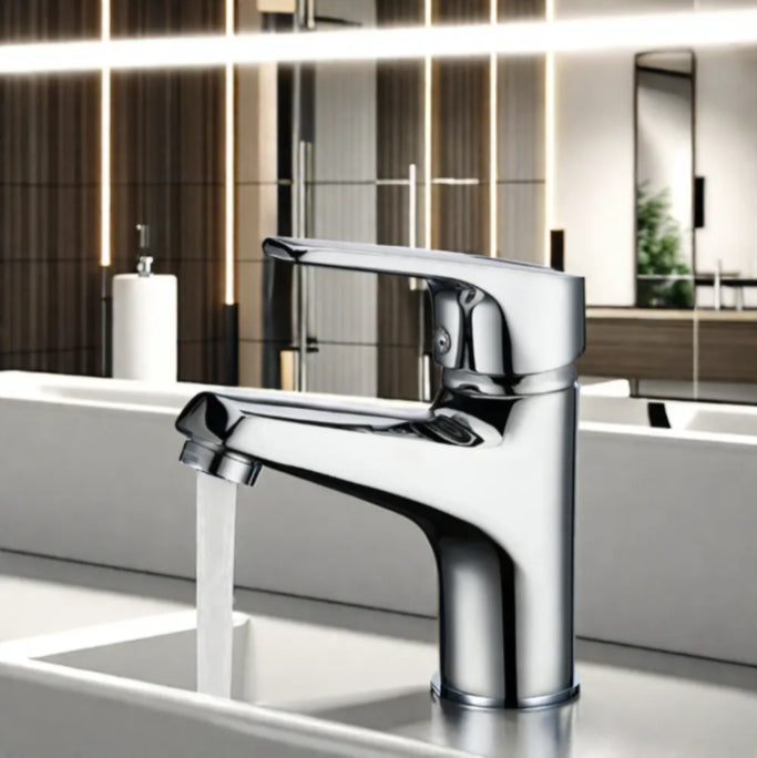 Grifo para lavabo de cubierta de níquel cepillado Eas 65