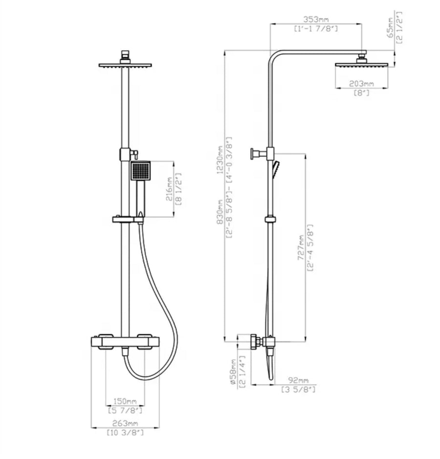 COLONNE DE DOUCHE THERMOSTATIQUE CHROMÉE COLLECTION ENIPEE