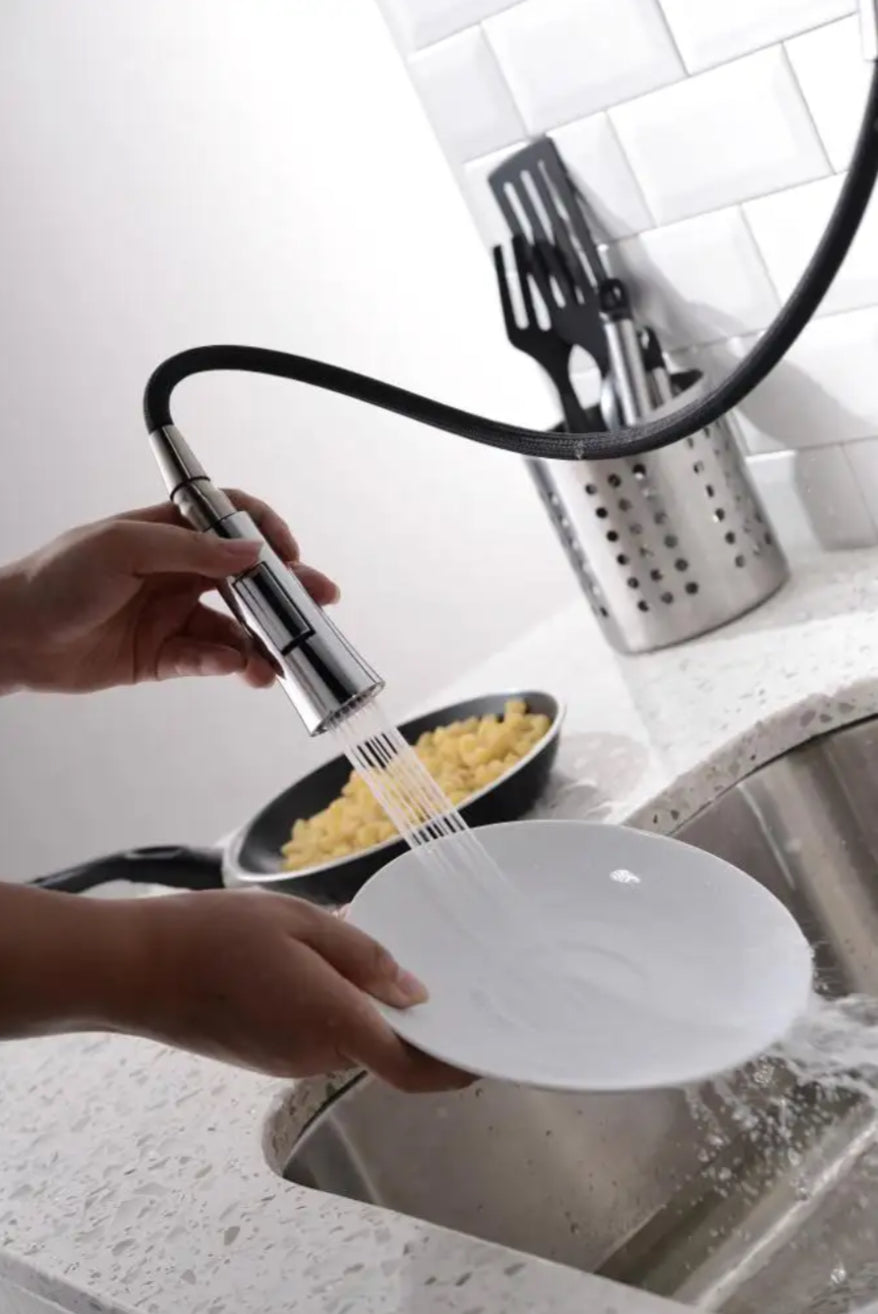 Robinet de cuisine en laiton chromé K115 à tête amovible ERYMANTHE