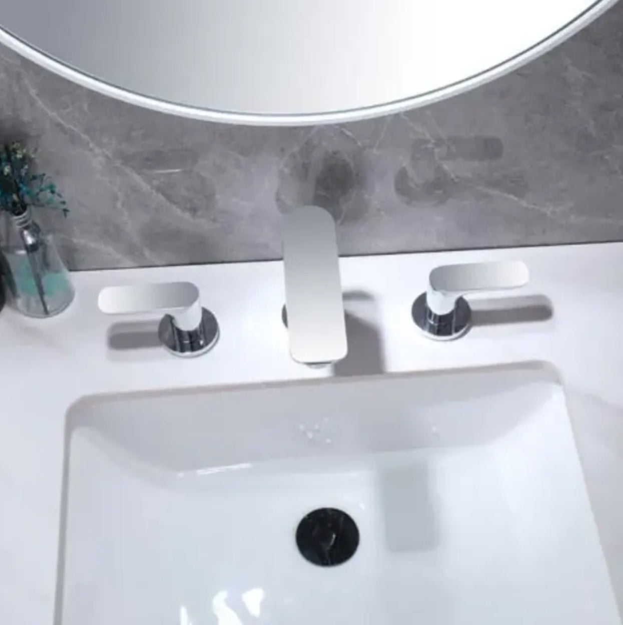 Grifo para lavabo de baño de 3 orificios de montaje en encimera Eas B1121600 en níquel cepillado