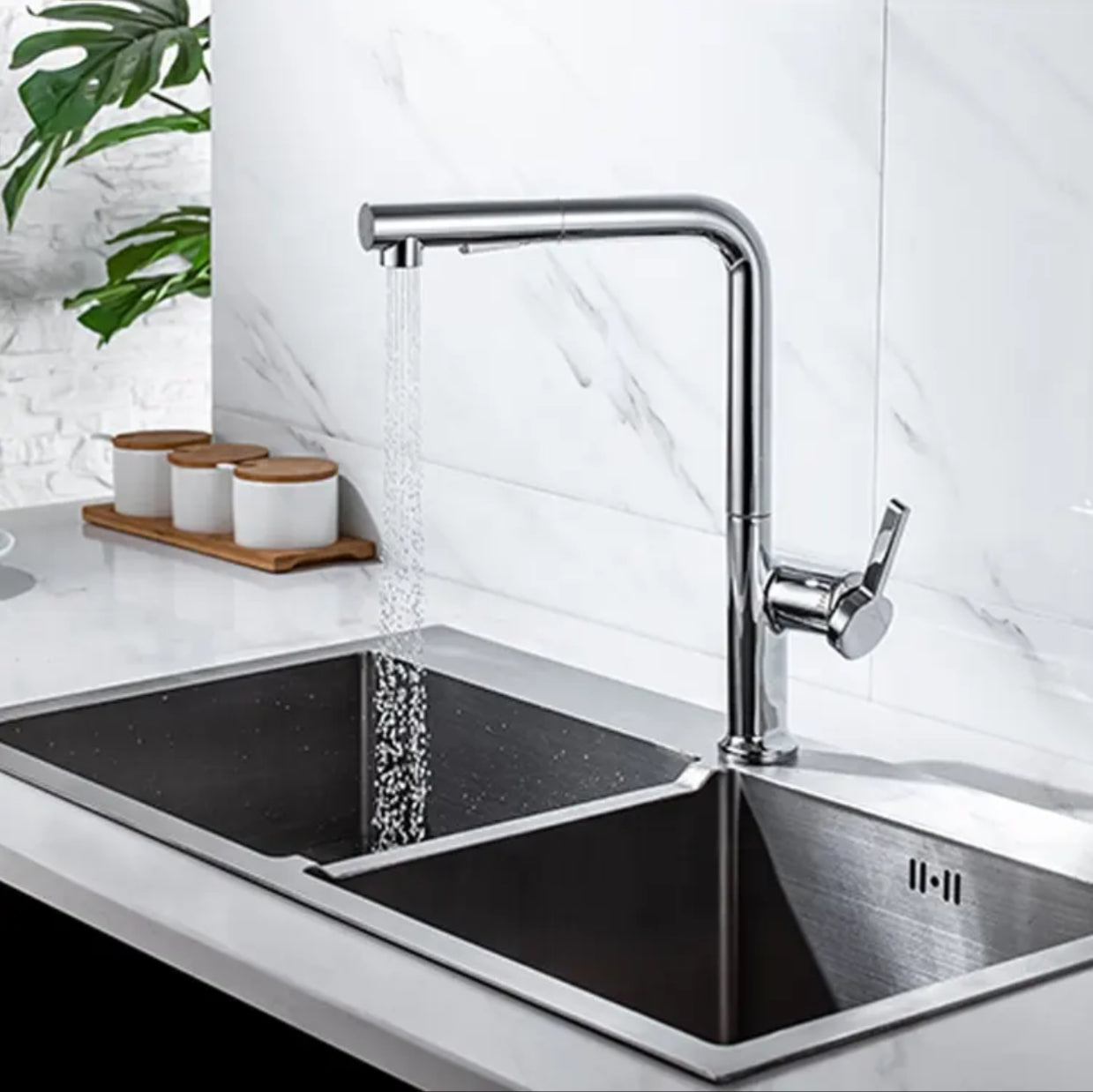 Robinet cuisine nickel brossé en laiton PP006 collection Erymanthe