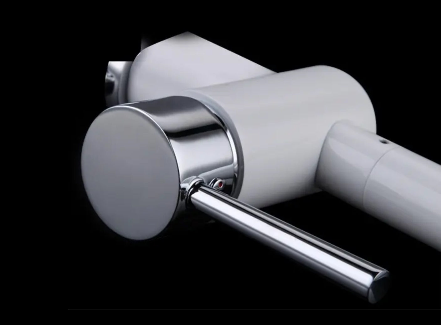 Kitchen faucet 0014 in white and chrome brass Argolide collection