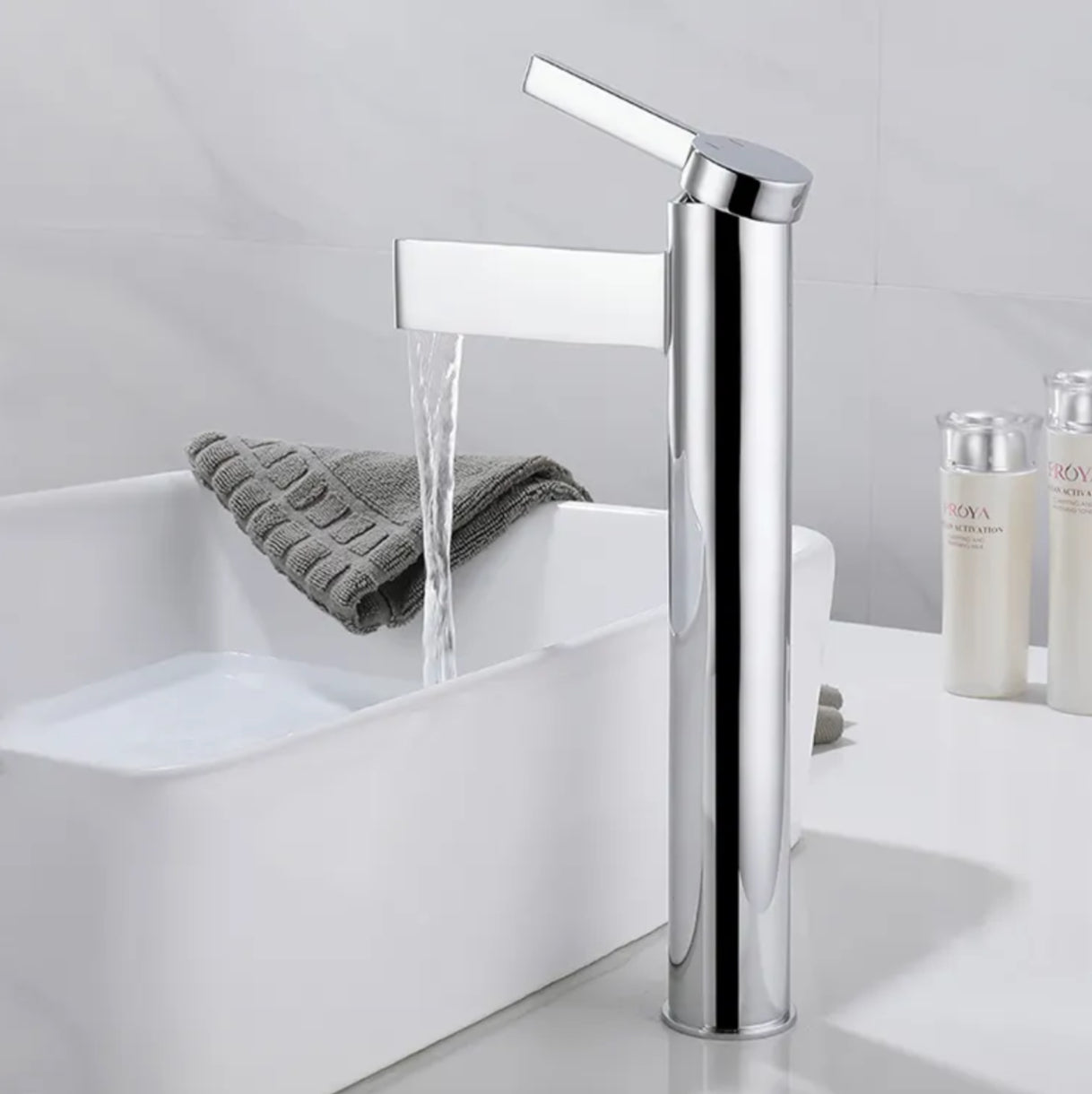 Robinet de lavabo surélevé 2512 en laiton chromé collection Enipée