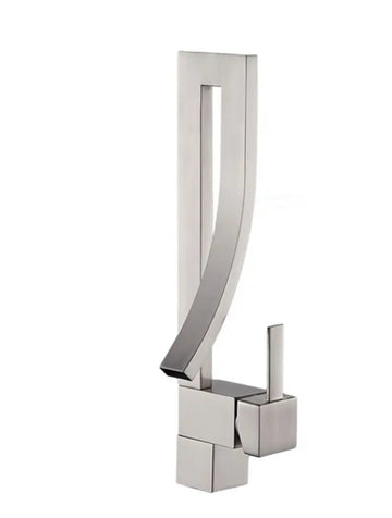 Robinet de lavabo sur plage 005 en laiton nickel brossé collection Axis