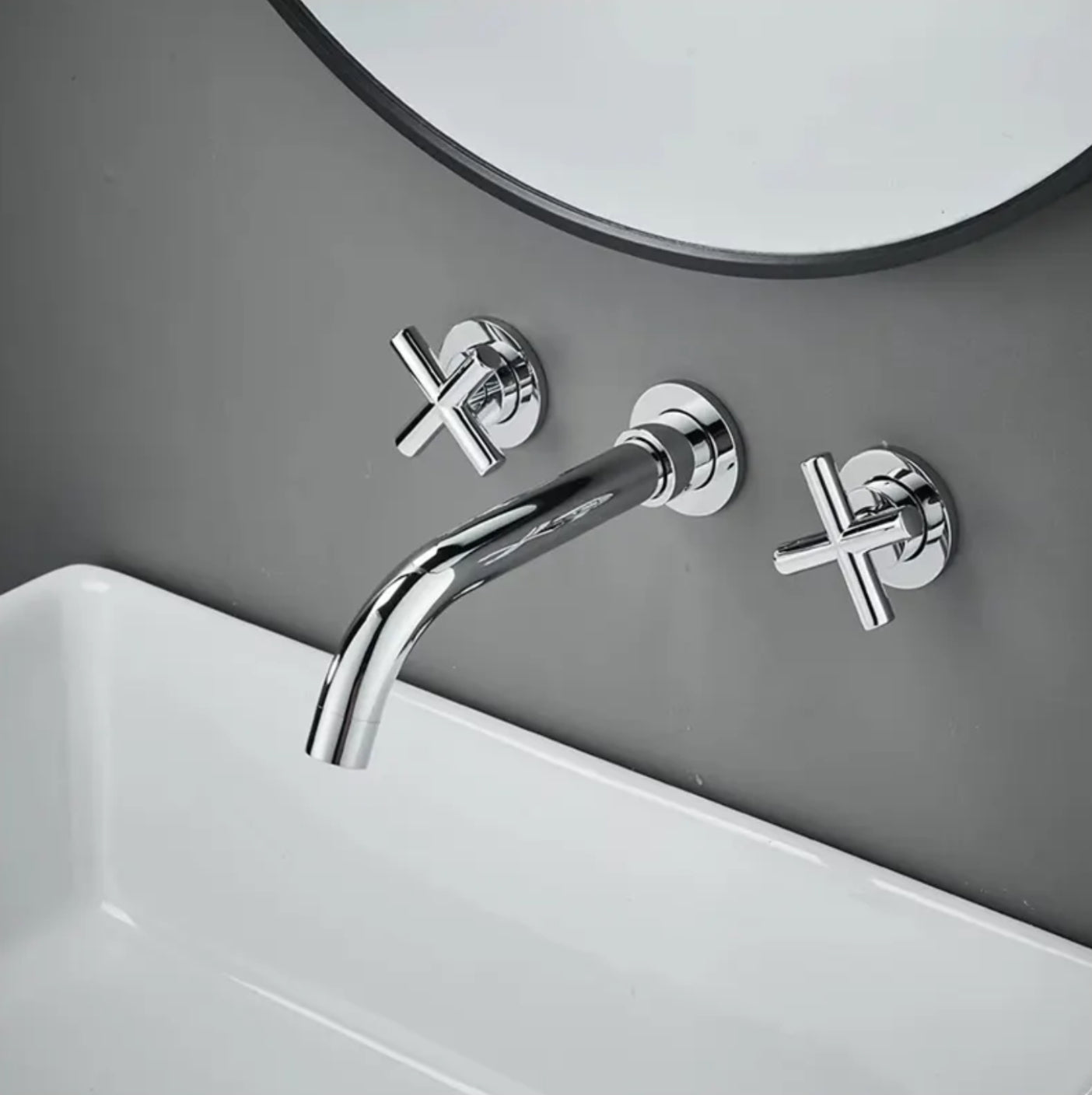 Grifo de lavabo de pared colección Erymanthe 532 en latón cromado 
