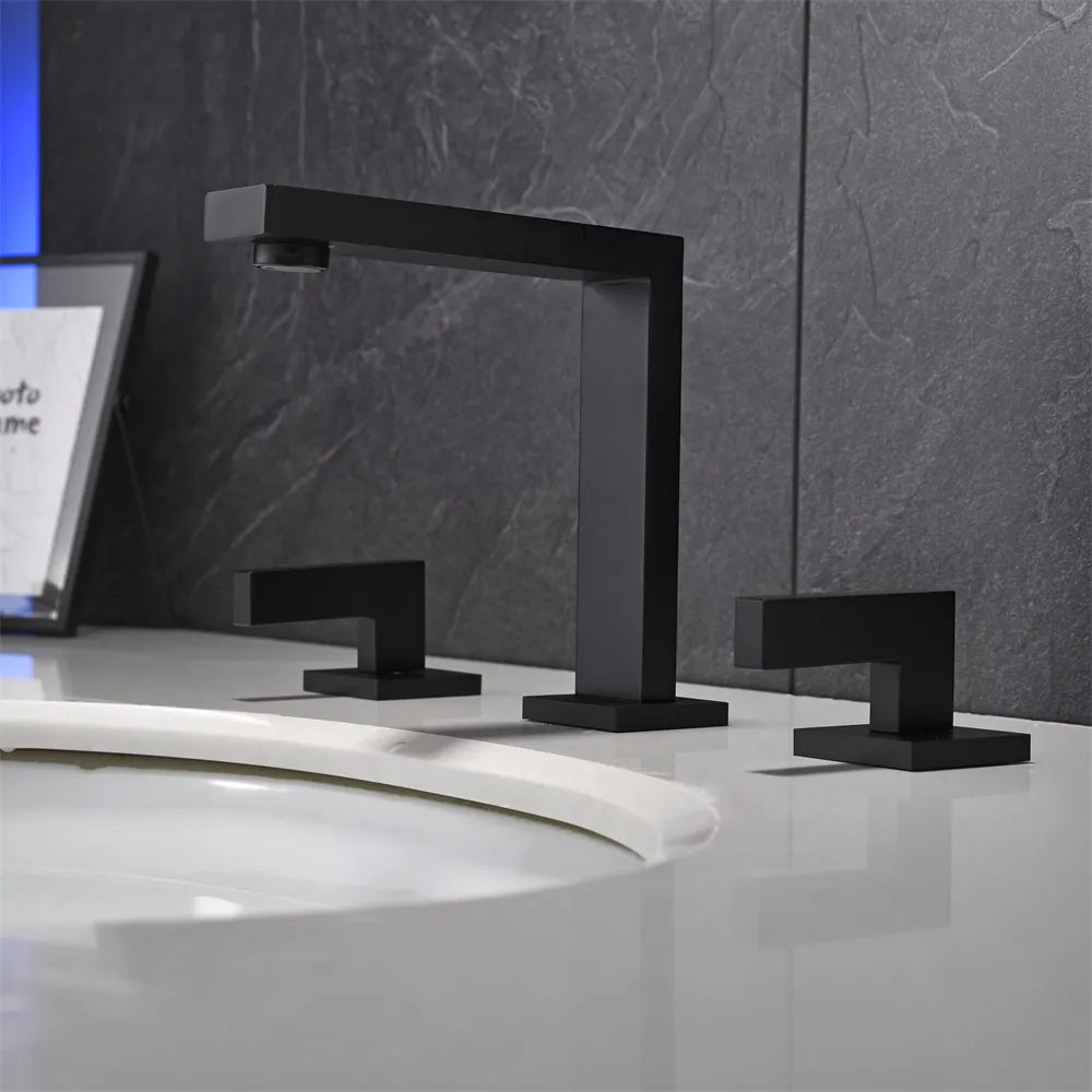 Grifería para lavabo de repisa colección Alphée 302 en latón negro 