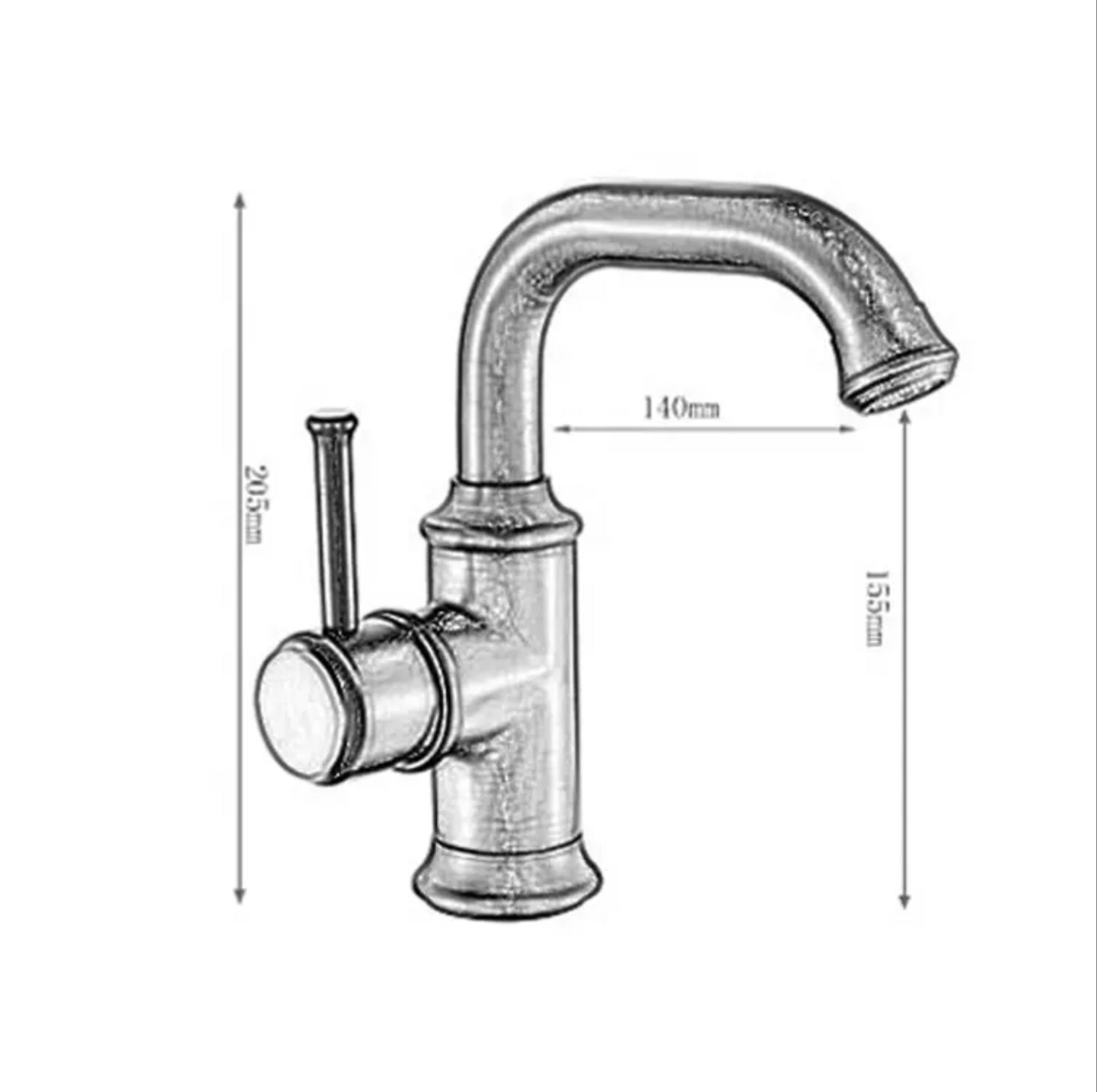 Grifo para lavabo de sobre encimera 129 en latón dorado de la colección Scamandre 
