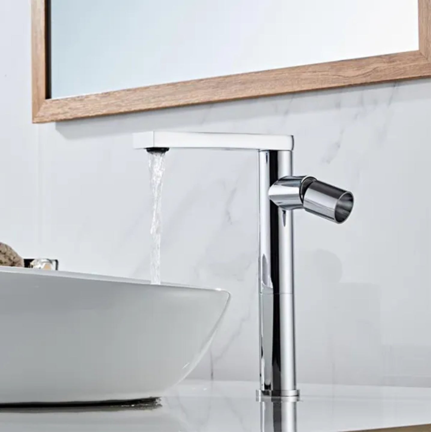 Robinet de lavabo surélevé 003 en laiton chromé collection Erymanthe