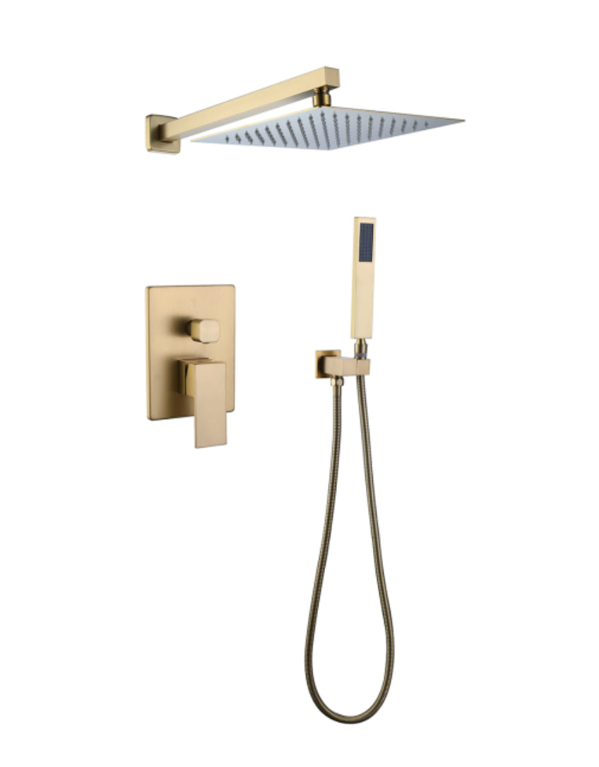 COMPOSITION DE DOUCHE ENCASTRÉE SC23 EN LAITON DORÉ BROSSÉ COLLECTION HALYS