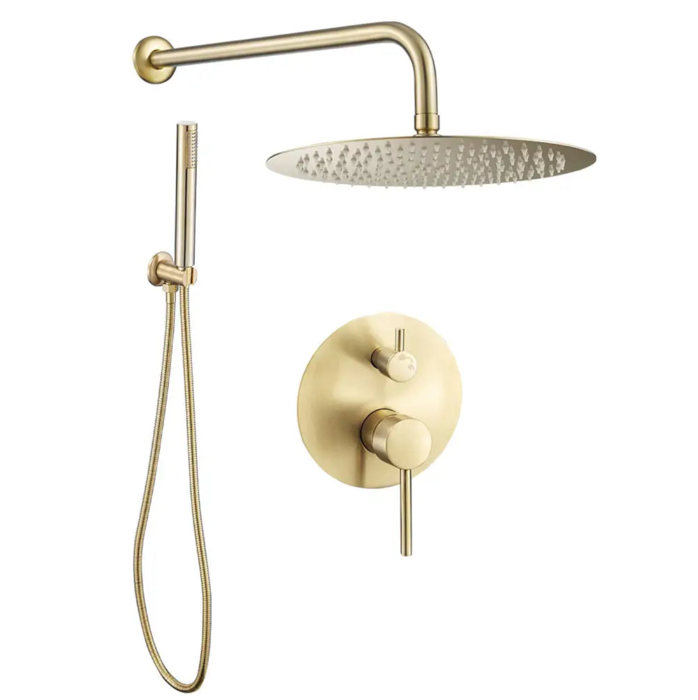 Composition de douche encastrée SC41 en laiton doré brossé collection Scamandre