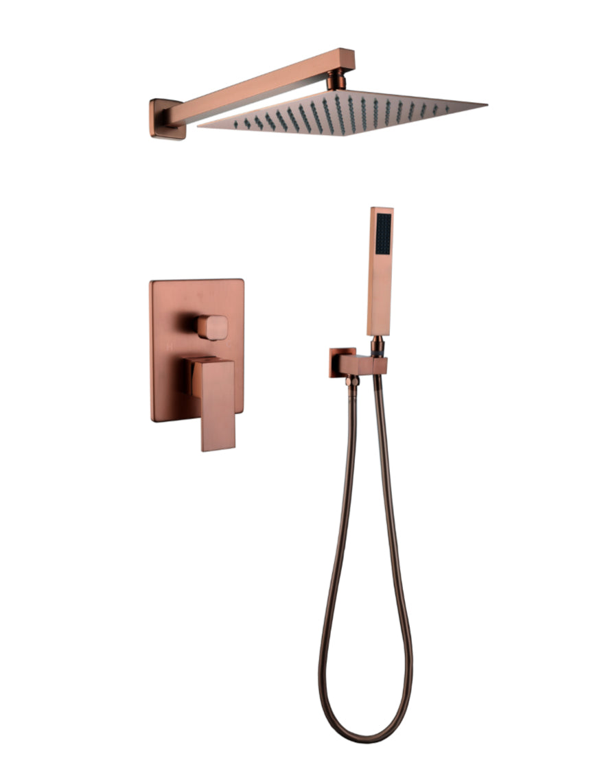 COMPOSITION DE DOUCHE ENCASTRÉE SC23 EN LAITON ROSE DORÉ BROSSÉ COLLECTION PENEE