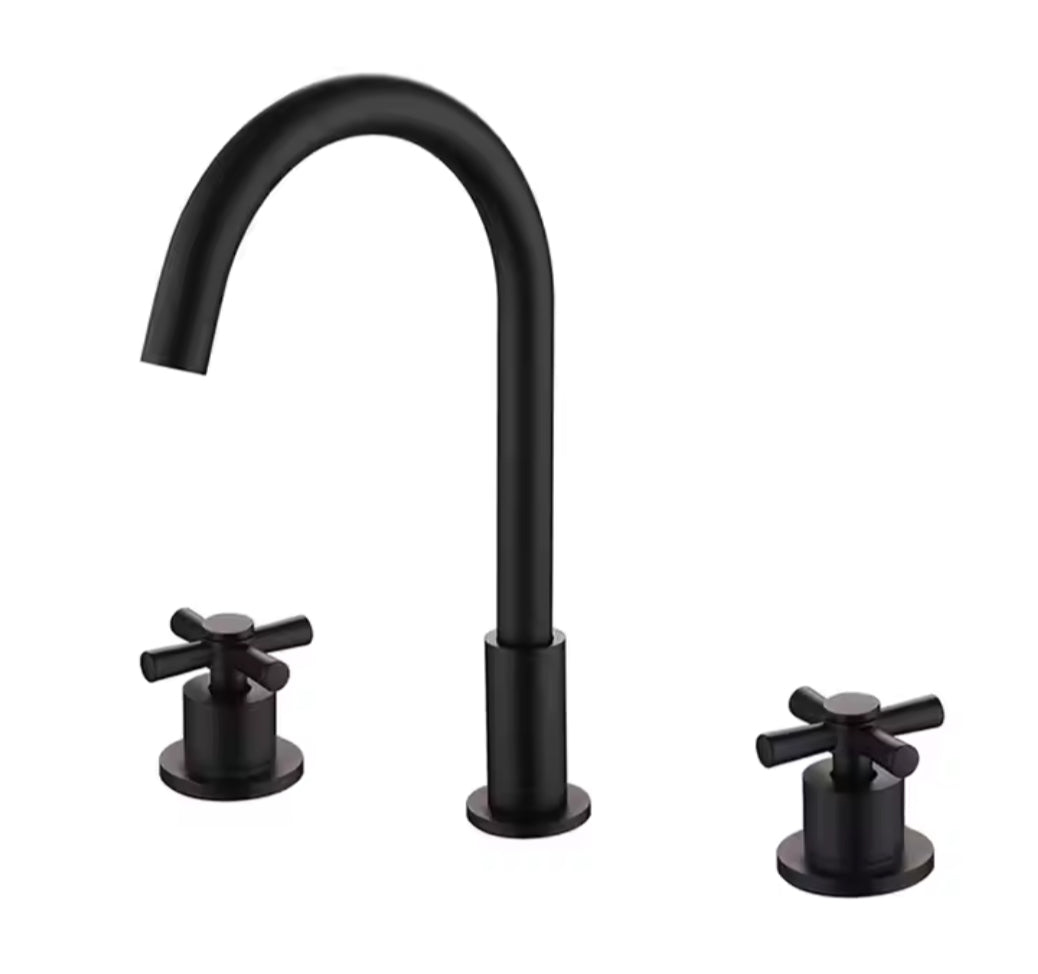 Grifería para lavabo de repisa Erymanthe colección 700 en latón negro 