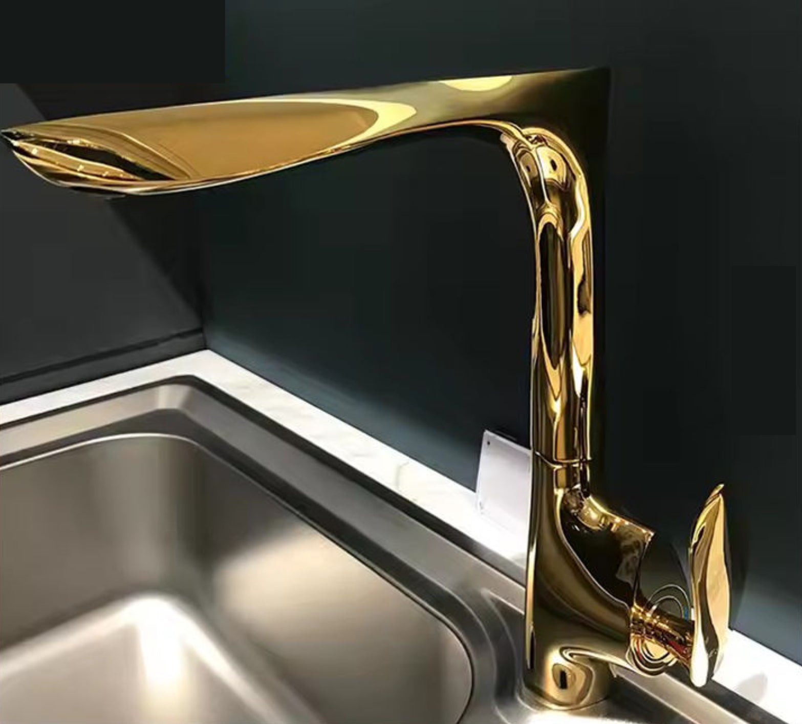 ROBINET DE LAVABO SURELEVE 02916G2 EN LAITON DORÉ COLLECTION HALYS