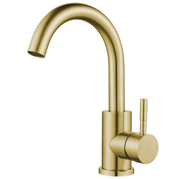 ROBINET DE LAVABO SUR PLAGE EN LAITON 2 DORE BROSSE COLLECTION SCAMANDRE