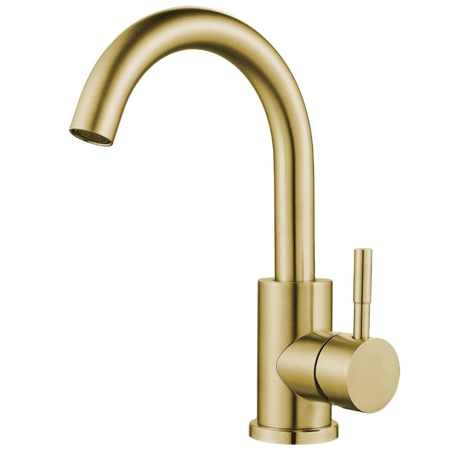 ROBINET DE LAVABO SUR PLAGE EN LAITON 2 DORE BROSSE COLLECTION SCAMANDRE